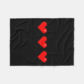 Old 8 Bit Heart Arcade Retro Xel Gamer Valentine's Fleece Deken (Voorkant (Horizontaal))