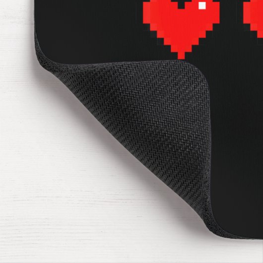 Old 8 Bit Heart Arcade Retro Xel Gamer Valentine's Muismat (Hoek)