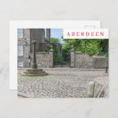 Old Aberdeen Mercat Cross uitzicht briefkaart (Voorkant / Achterkant)