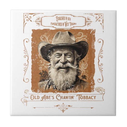 Old Abe's Chawin' Tobacy Tegeltje (Voorkant)