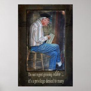 Old Accordion Man Poster