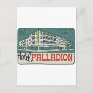 Old Advert Greece Ioannina Hotel Palladion Briefkaart