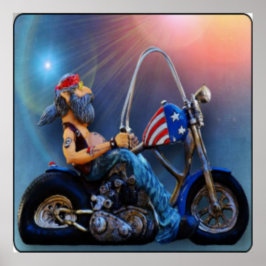 Old American Biker Poster