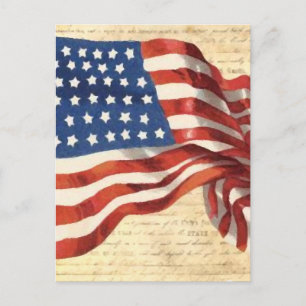Old American Flag Painting Briefkaart