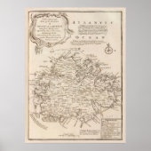 Old Antigua Map (1747) Waladli Island Poster (Voorkant)