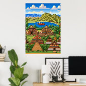 Old Aztec | AI Art Poster (Thuiskantoor)