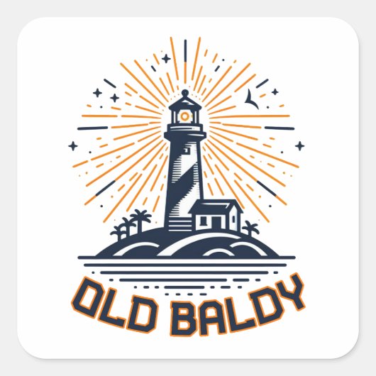 Old Baldy Lighthouse Sunrise Vierkante Sticker (Voorkant)