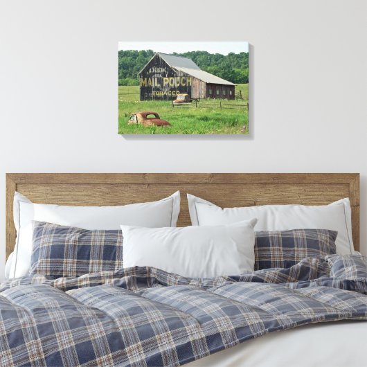 Old Barn Mail Pouch Tobacco Adverteren Auto Truck Canvas Afdruk (Insitu (Slaapkamer))
