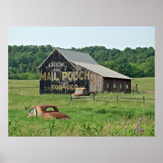 Old Barn Mail Pouch Tobacco Adverteren Poster (Voorkant)