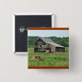 Old Barn Mail Pouch Tobacco Adverteren Vierkante Button 5,1 Cm (Voorkant /achterkant)