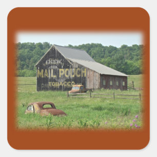 Old Barn Mail Pouch Tobacco Adverteren Vierkante Sticker