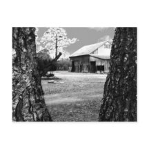 Old Barn Rural Barns Country Black & White Foto