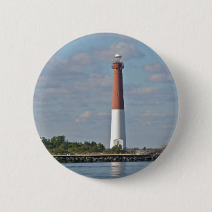 "Old Barney" vuurtoren van Barnegat LBI NJ Ronde Button 5,7 Cm