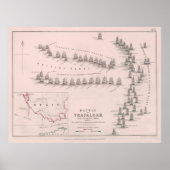 Old Battle of Trafalgar Map (1902) Poster (Voorkant)