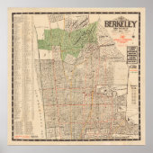 Old Berkeley CA Map (1912) Poster (Voorkant)