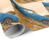 Old Blue Plymouth Barracuda Cadeaupapier (Rol Hoek)