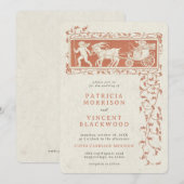 Old Book Cupid's Carriage Wedding Invitation Kaart (Voorkant / Achterkant)