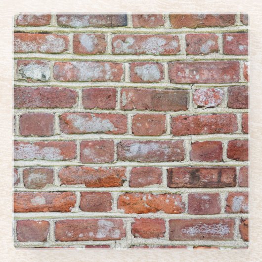 Old Brick Wall Glazen Onderzetter (Voorkant)