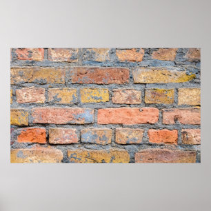 Old brick wall texture backgroundarchitectuur, bac poster