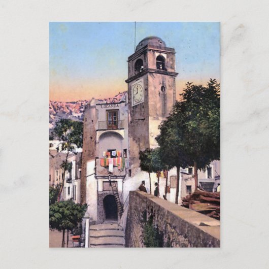 Old Briefkaart - Campanile, Capri, Italië (Voorkant)