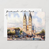Old Briefkaart - Castorkirche, Koblenz, Duitsland (Voorkant / Achterkant)