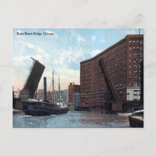Old Briefkaart - Chicago, Illinois (Voorkant)