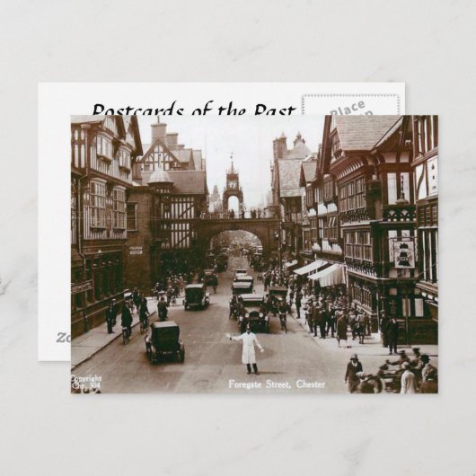 Old Briefkaart - Foregate Street, Chester, Engelan (Voorkant / Achterkant)