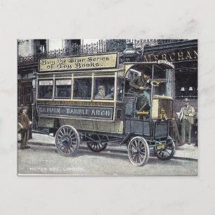 Old Briefkaart - London Motor Bus