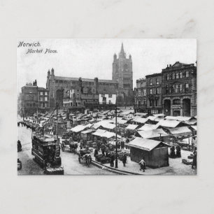Old Briefkaart - Norwich Market Place, Norfolk