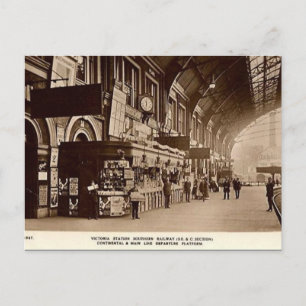 Old Briefkaart - Victoria Station, Londen