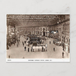 Old Briefkaart - Waterloo Station, Londen