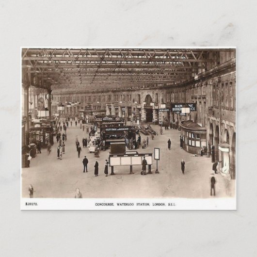 Old Briefkaart - Waterloo Station, Londen (Voorkant)