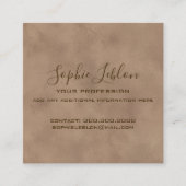 Old Brown Elegant Card with Script Name Vierkante Visitekaartje (Voorkant)