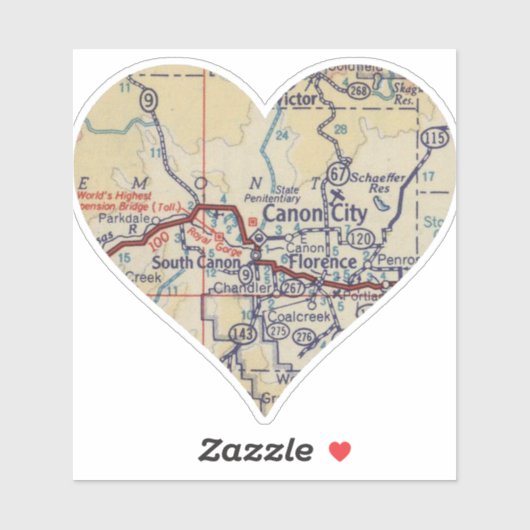 Old Canon City Map Sticker (Vel)