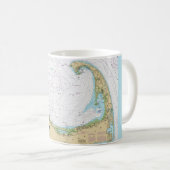 Old Cape Cod Bay Nautical Chart Mug (Devant droit)