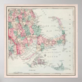 Old Cape Cod MA Map (1878) Poster (Voorkant)