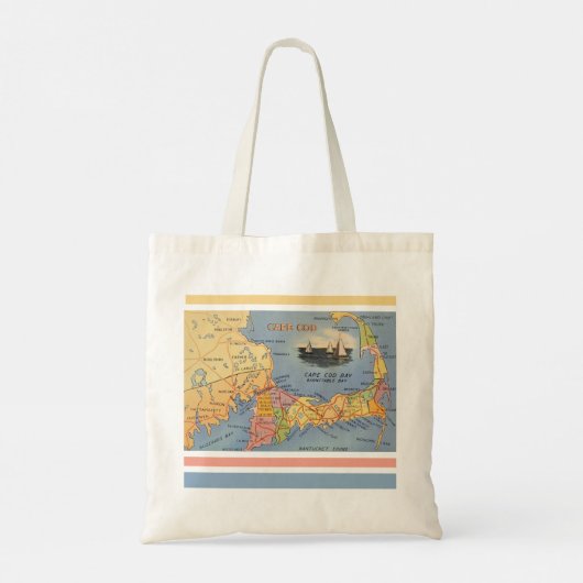 Old Cape Cod Massachusetts Map Tote Bag (Achterkant)