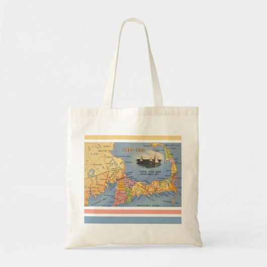 Old Cape Cod Massachusetts Map Tote Bag (Voorkant)