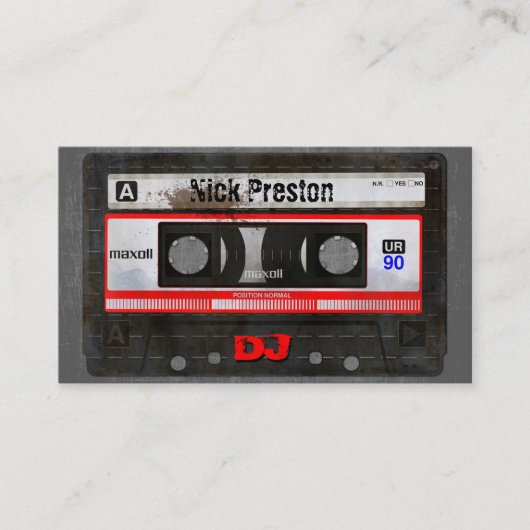Old Cassette DJ Visitekaartje (Voorkant)