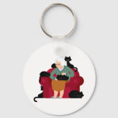 Old Cat Lady Sleutelhanger (Voorkant)