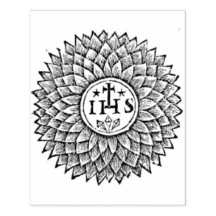 Old Christogram IHS Rubber Stamp Rubberstempel