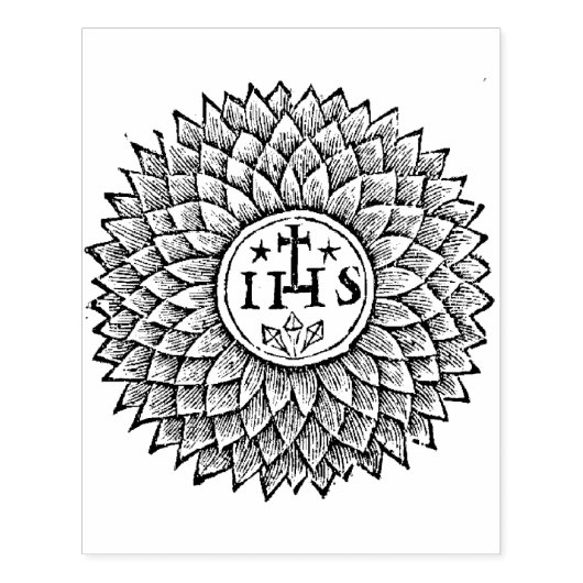 Old Christogram IHS Rubber Stamp Rubberstempel (Afrduk)