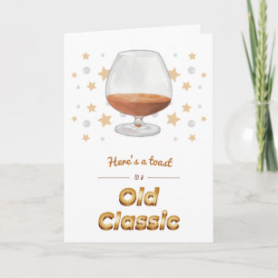 “Old Classic” Puntige Cognacglas Verjaardagskaart Kaart