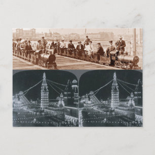 Old Coney Island Trains, Luna Park Afbeelding Brie Briefkaart