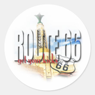 Old Conoco Gas Station, Texas - Route 66 Ronde Sticker