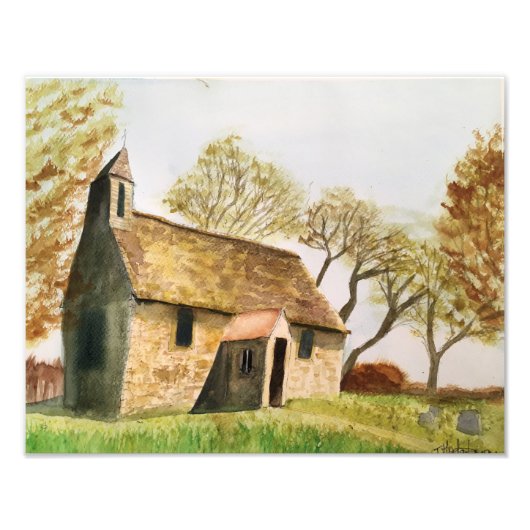 Old Country Church Foto Afdruk (Voorkant)