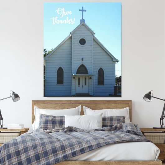 Old Country Church Thanksgiving op een Canvas Afdruk (Insitu (Slaapkamer))