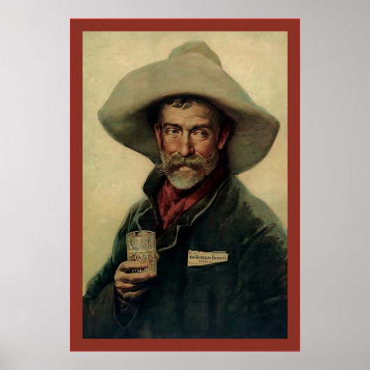 Old Cowboy ~  Beer Adverteren Poster (Voorkant)