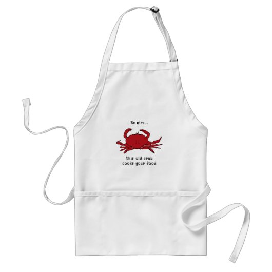 Old Crab Funny Gezegde Cook Chef Standaard Schort (Voorkant)