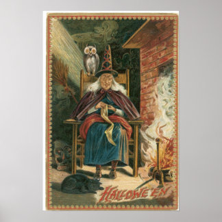 Old Crone Witch Vintage Poster